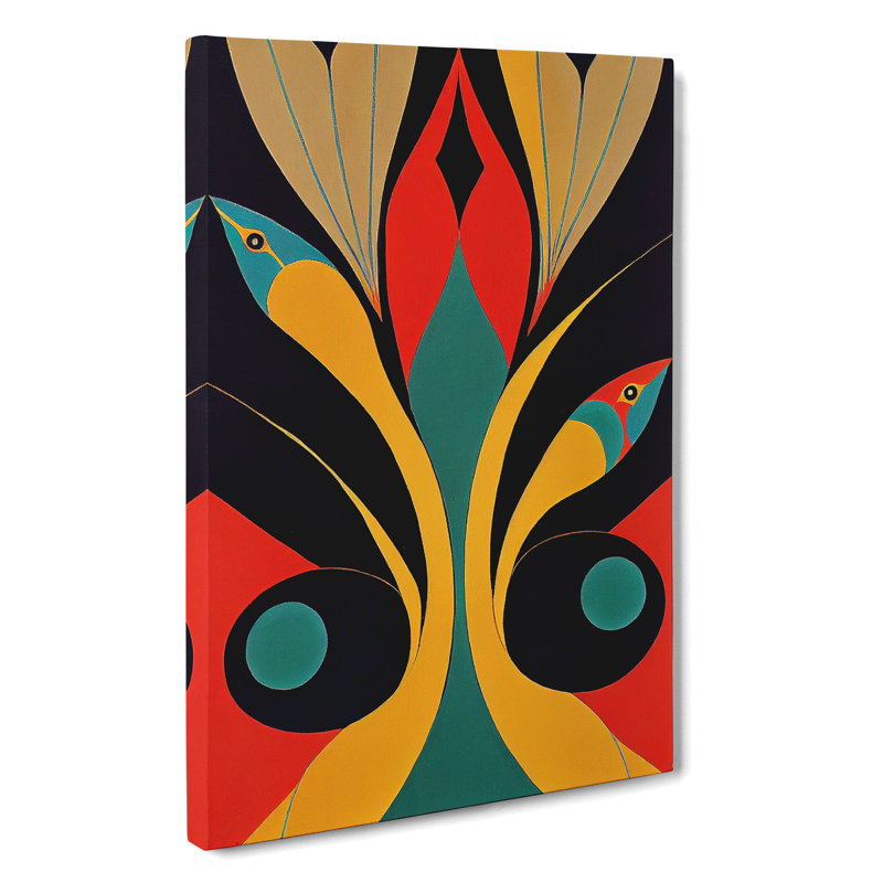 Peacock In Abstract - Wrapped Canvas, 76cm H x 50cm W