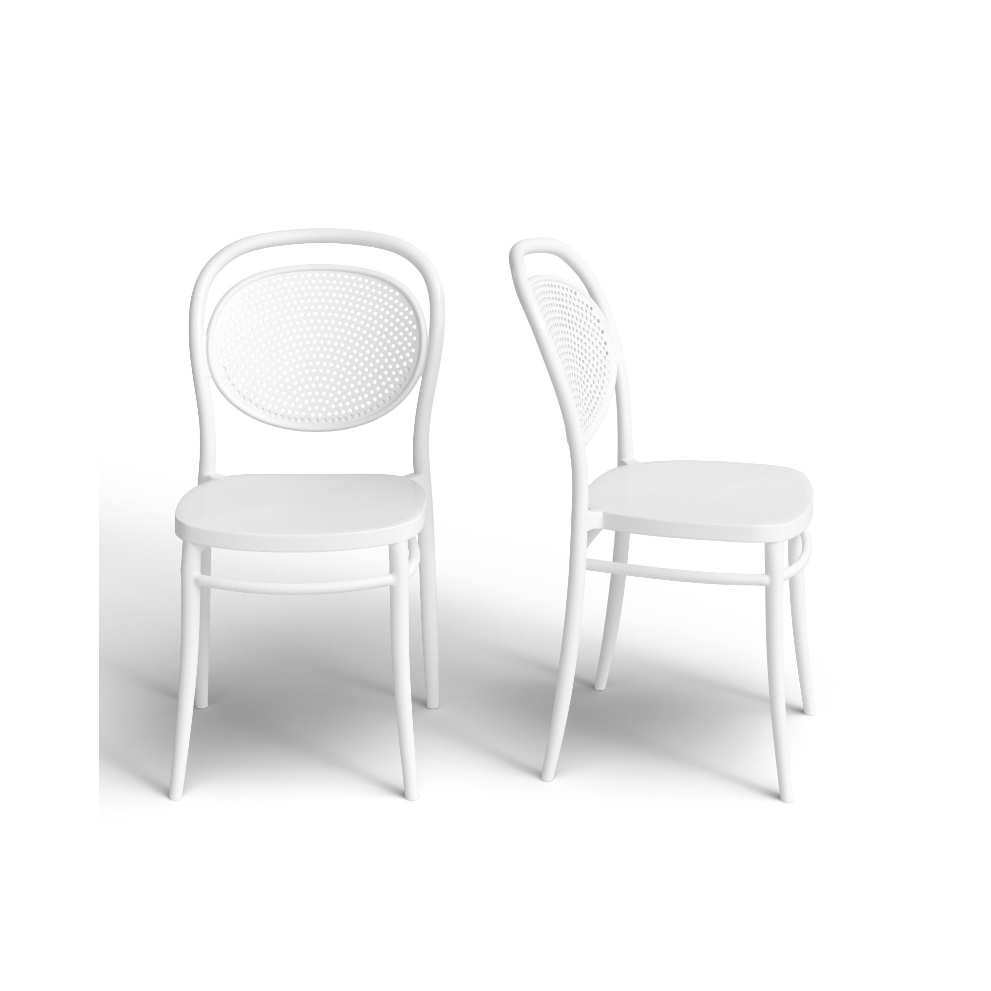 Farrah Stacking Patio Dining Side Chair, White