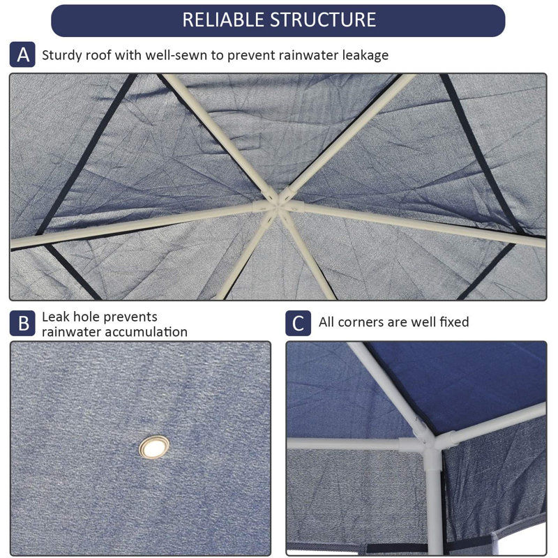 3.5m x 4m Steel Party Tent, Blue