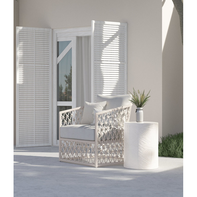 Amelia Patio Chair with Cushions, Sand Frame/Cloud Cushion