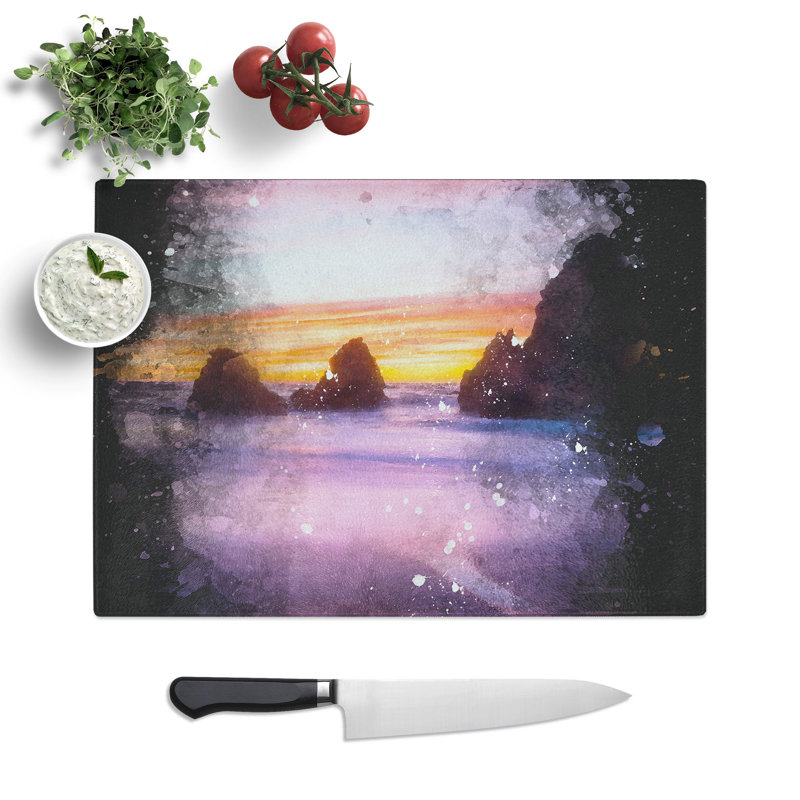 Tempered Glass Rodeo Beach Chopping Board, 20 cm x 28.5 cm