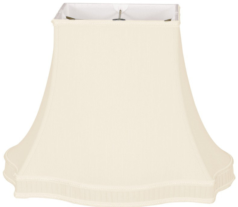 Abat-jour cloche en soie / shantung (araignée), Coquille d'oeuf, H 9 po x l 12 po x P 12 po