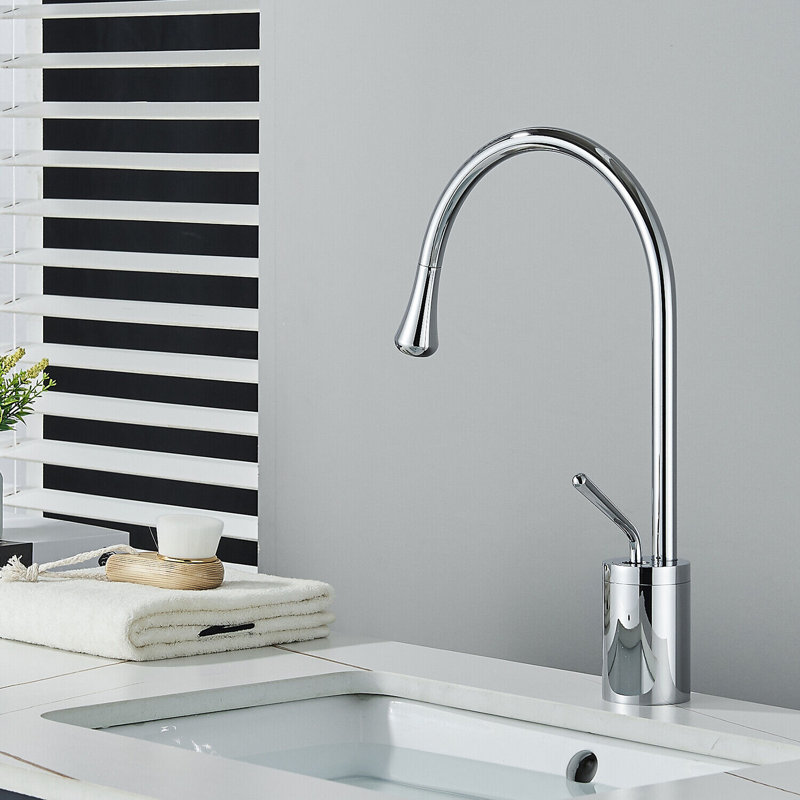 Single-Hole Single-handle Bathroom Faucet with Drain Assembly