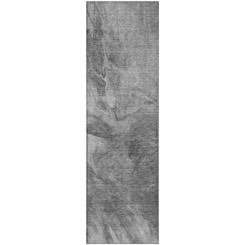 Tapis gris Cerrito lavable à la machine de qualité supérieure, Tapis de couloir 2 pi 3 po x 7 pi 6 po