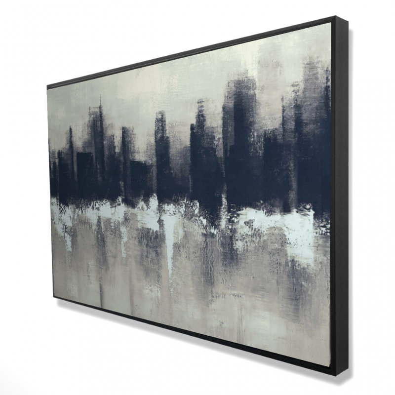 Toile encadrée industrielle pour décoration intérieure Dark City - Shapes