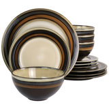 Everston 12 Piece Stoneware Dinnerware Set, Service for 4