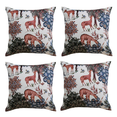 Idaville Floral Square Cushion With Filling PACK OF 4