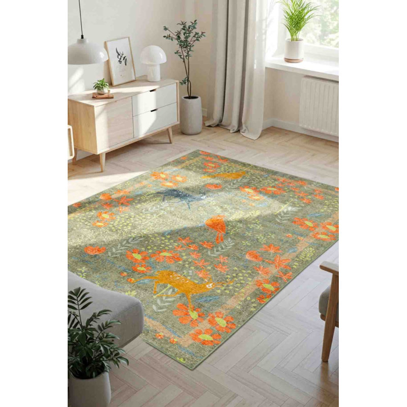 Tapis en chenille Hattiesburg, Rectangle 5 pi x 7 pi 7 po