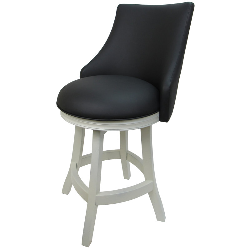 Bassin de 26 po beige - noir, Tabouret de comptoir (siège d'une hauteur de 26 p, Blanc cassé, Noir