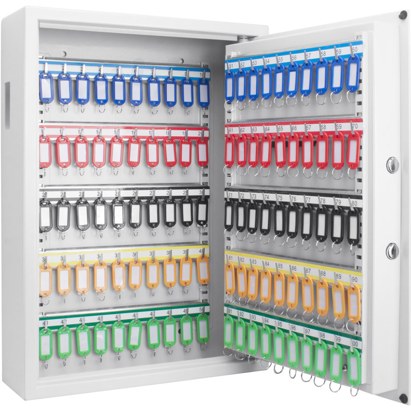 100 KEYS KEYPAD WALL KEY SAFE WHITE