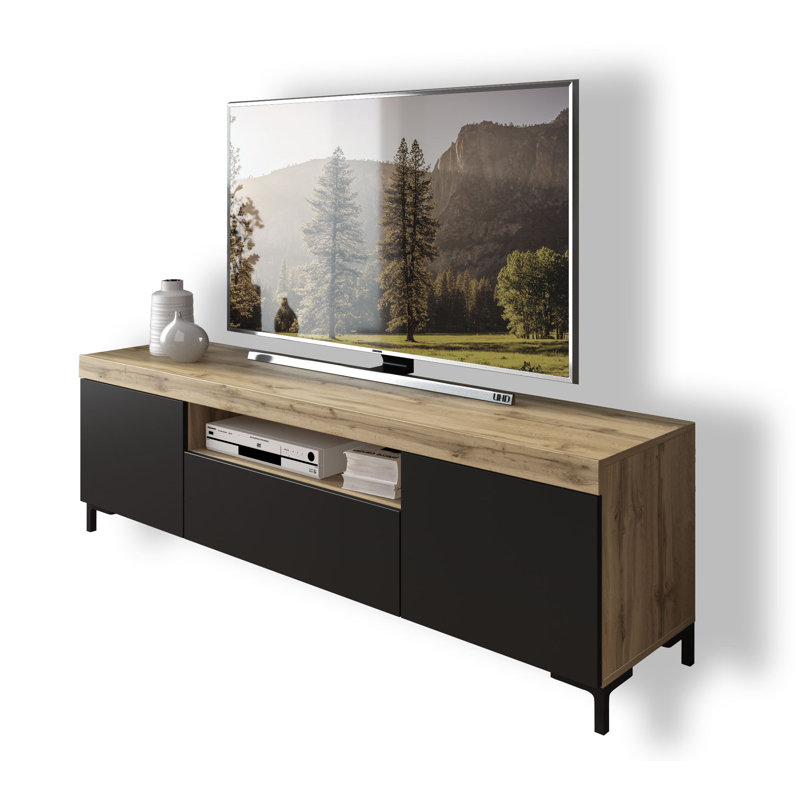 Concow Unfinished TV Stand for TVs up to 75", Black