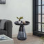Smoke Glass Base With Black Painting Top Side Table-4934933