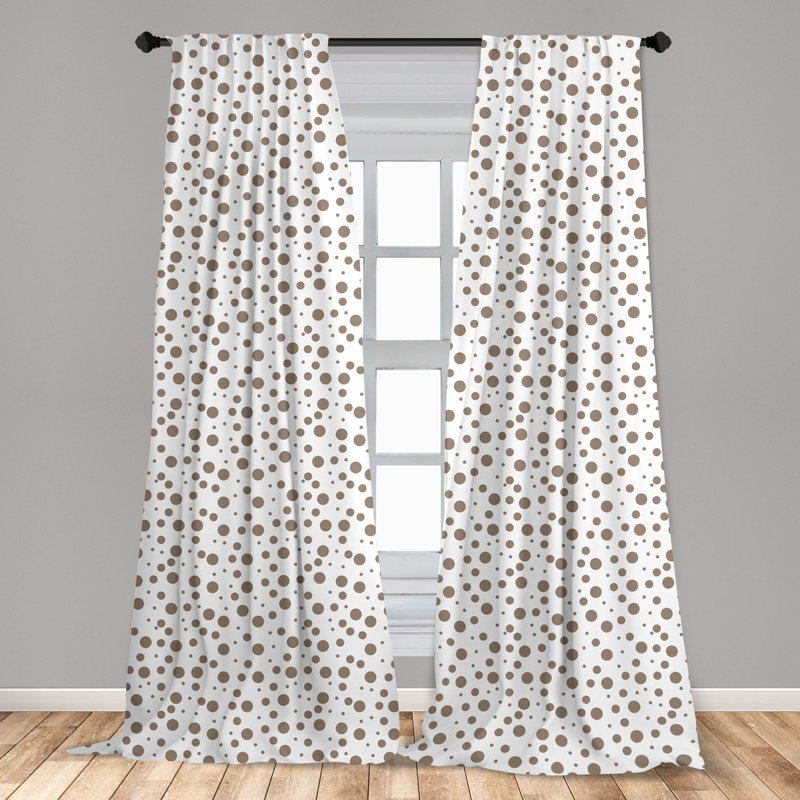 Polka Dots Semi-Sheer Rod Pocket Sliding Panel, 28" x 84"