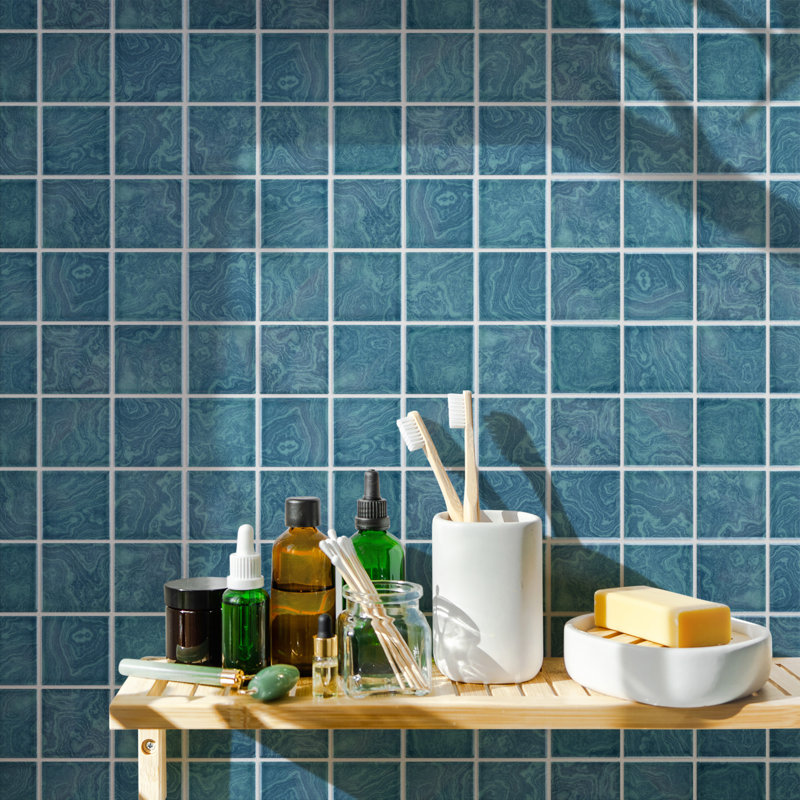 Resort Palm Green 12" x 12" Porcelain Mosaic Tile