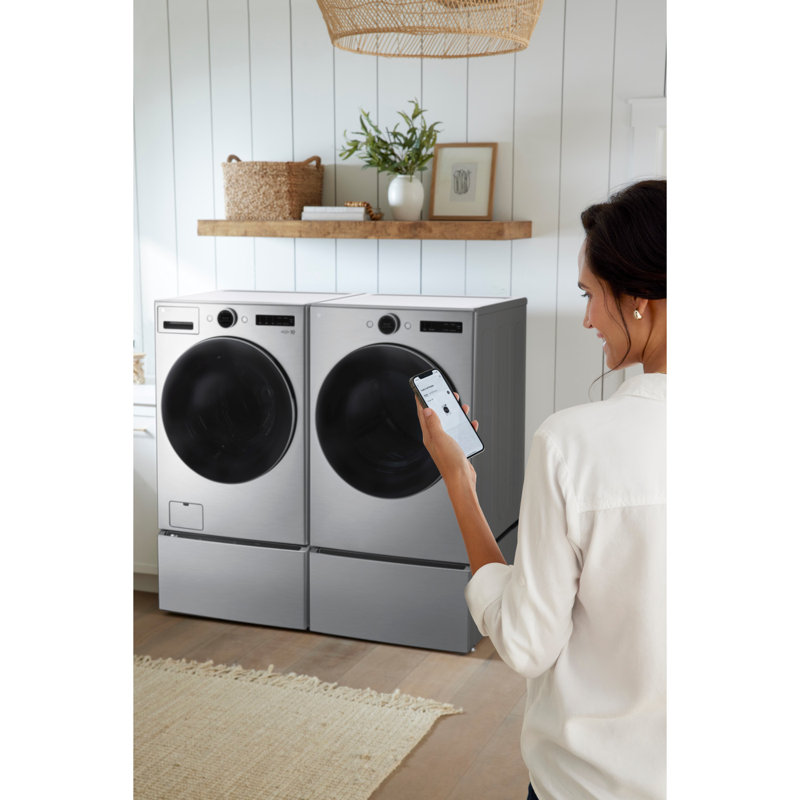 7.4 Cu. Ft. Ultra Large Capacity Smart Front Load Electric Energy Star Dryer With Sensor Dry & Steam Technology