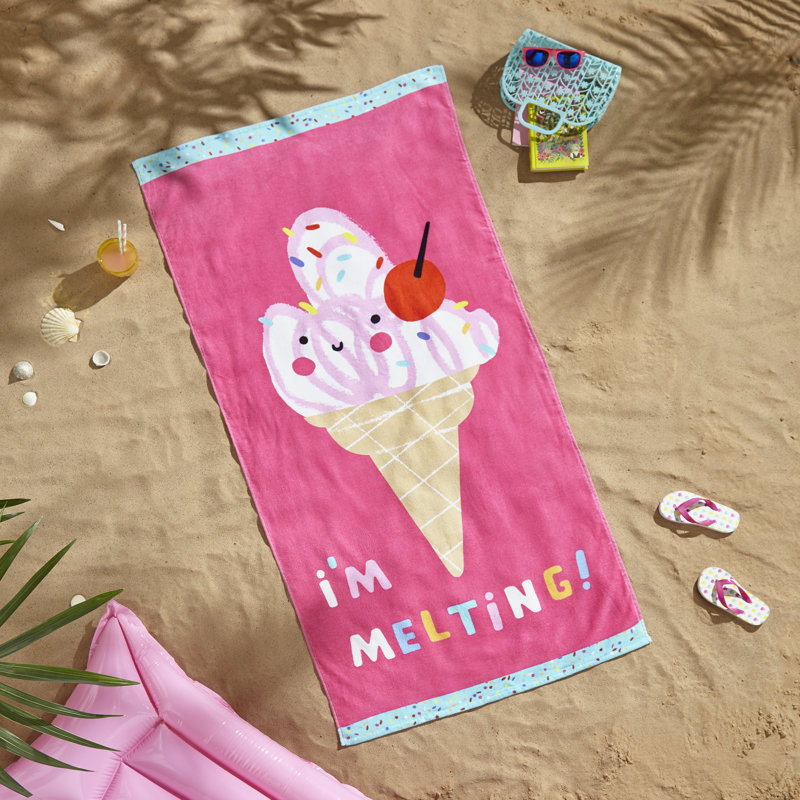 I'm Melting 100% Cotton Beach Towel Pink