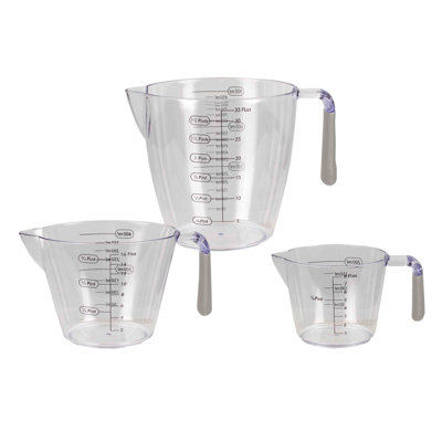  3-Pieces Plastic Measuring Cup Set