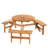 6-Seater Wooden Picnic Table And Bench Set With 3 Benches And Sunshade
