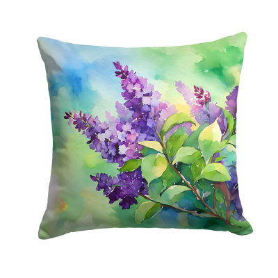 New Hampshire Purple Lilac in Watercolor Throw Pillow