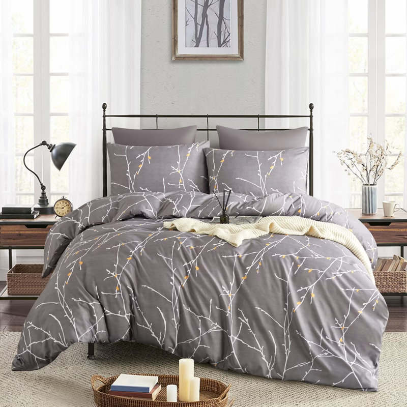 Ensemble de housse de couette 100% coton percale Sturbridge, Housse de couette simple + 2 taies d'oreiller stan