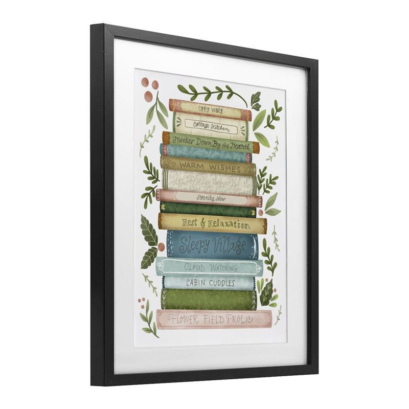 «Cozy Books At The Cottage», reproduction encadrée sous verre, conception de Giao Williams, H 16 po x l 13 po