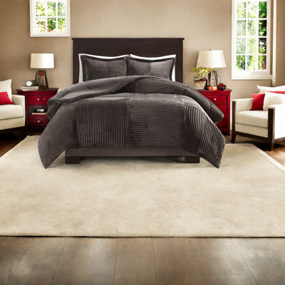 Ensembles de literie gris brun de qualité supérieure, polyester moelleux et design moderne et confortable