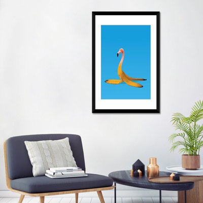 « flamant rose banana » par ali gulec, reproduction d’impression sur toile tendue