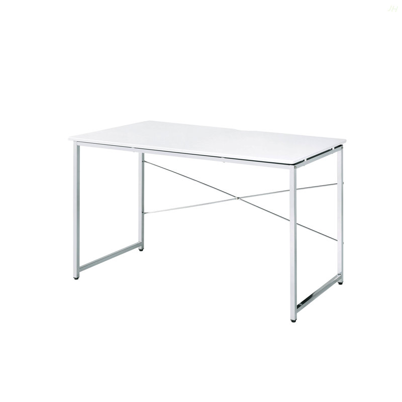 Tennos White & Chrome Finish Writing Desk, White