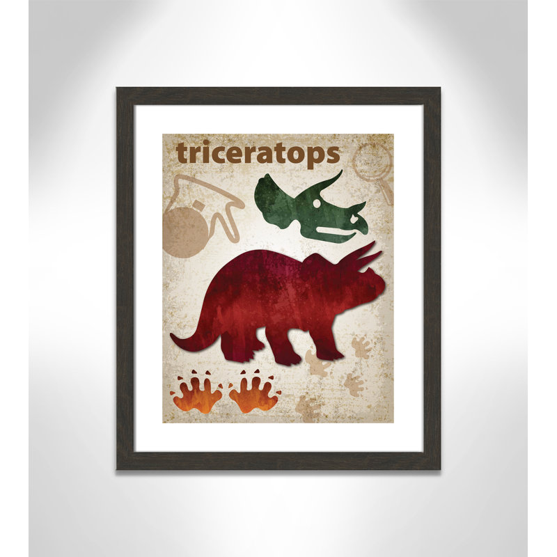 Adhésif décoratif dinosaures-04 ', H 26,5 po x l 22,5 po x P 0,625 po, Cadre plat à grain de bois noir