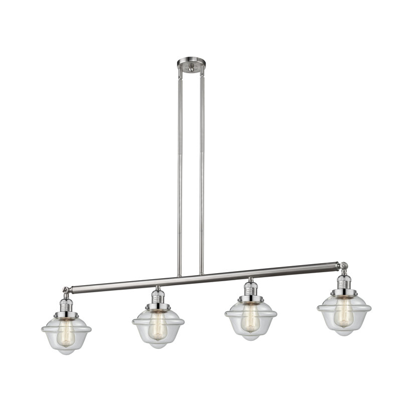 Leibowitz 4 - Light Kitchen Island Pendant, LED, Seedy, Polished Nickel
