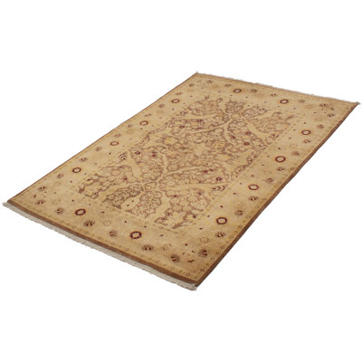 Tapis de zone en laine 9 pi x 7 pi 9 po main one-of-kind-noué la 2010 ushak brun Yeprem
