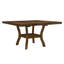 Table de salle à manger transitionnelle avec tablette inférieure et rallonge en bois de placage Mindy