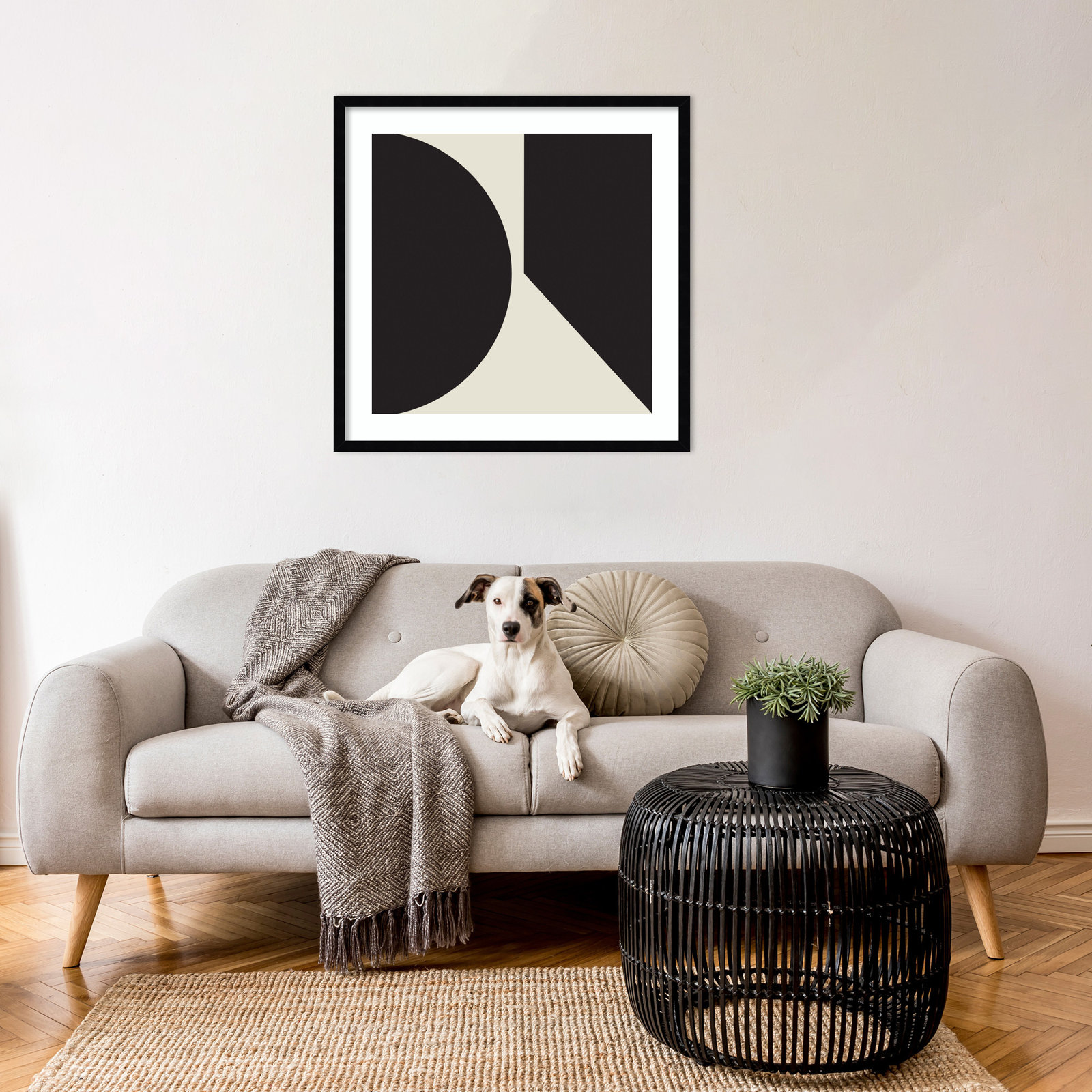Minimal Max Mod II by The Creative Bunch Studio, 25.25" H x 25.25" W x 0.8" D, Black Framed