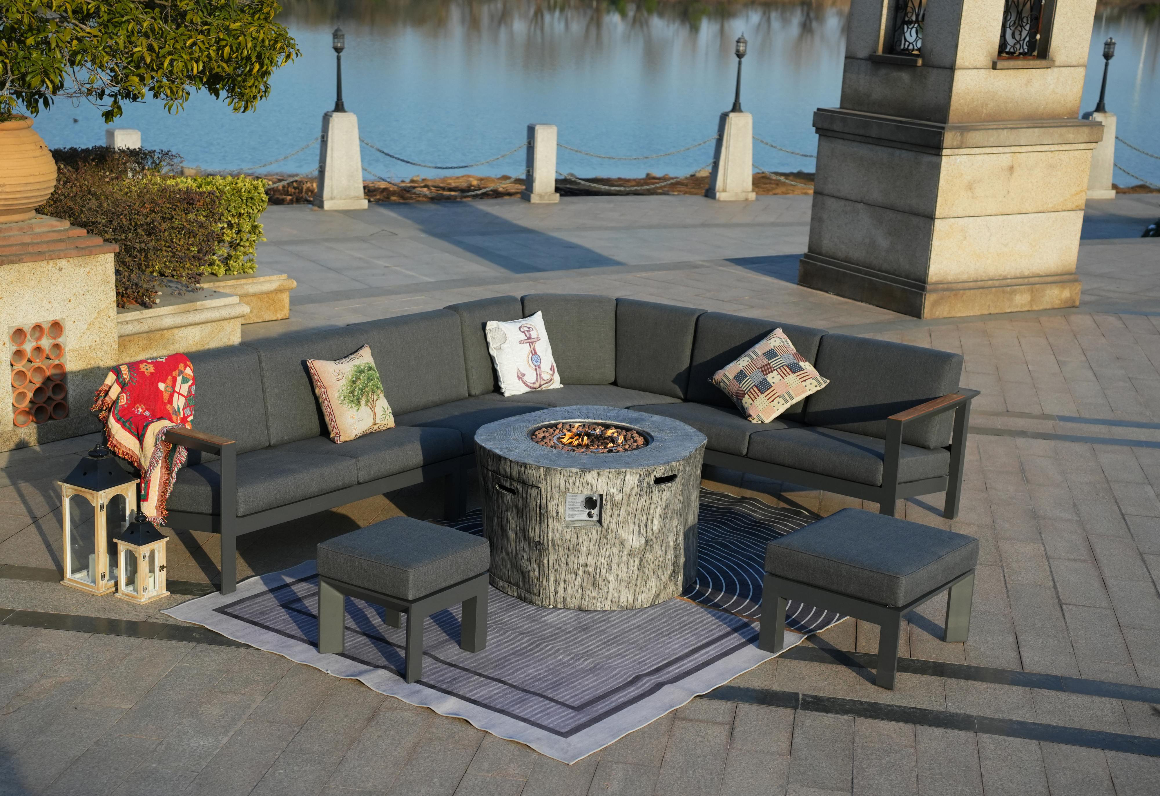Loon Peak Argiri Metal 6- Person Seating Group With Cushions - Wayfair ...