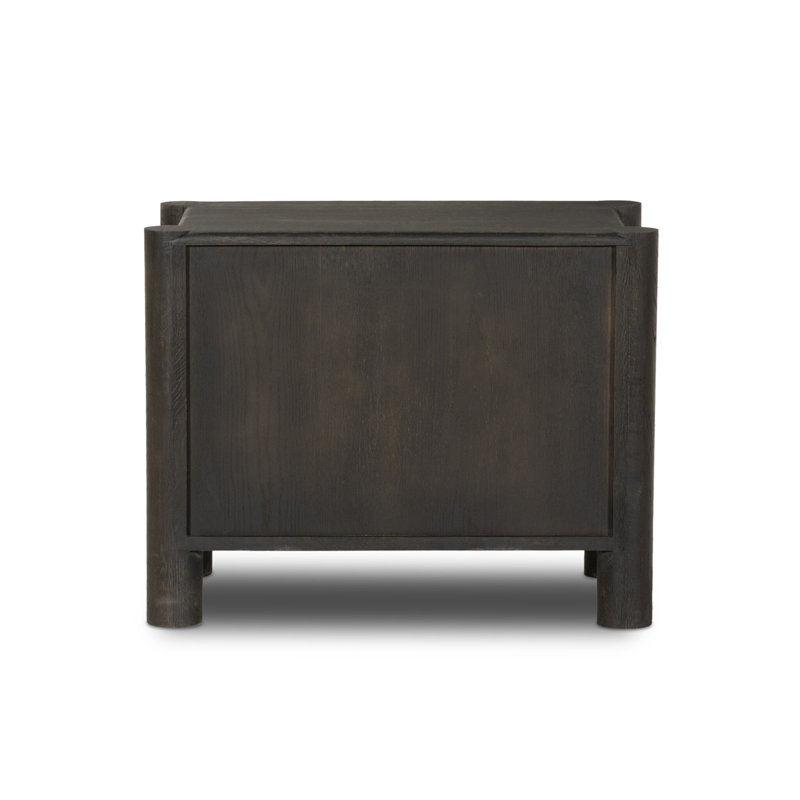 Ezri 2 - Drawer Solid Wood Nightstand, Black
