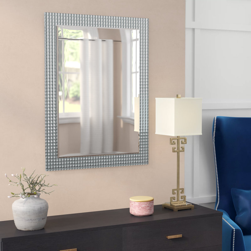 Miroir mural cadre en métal glam