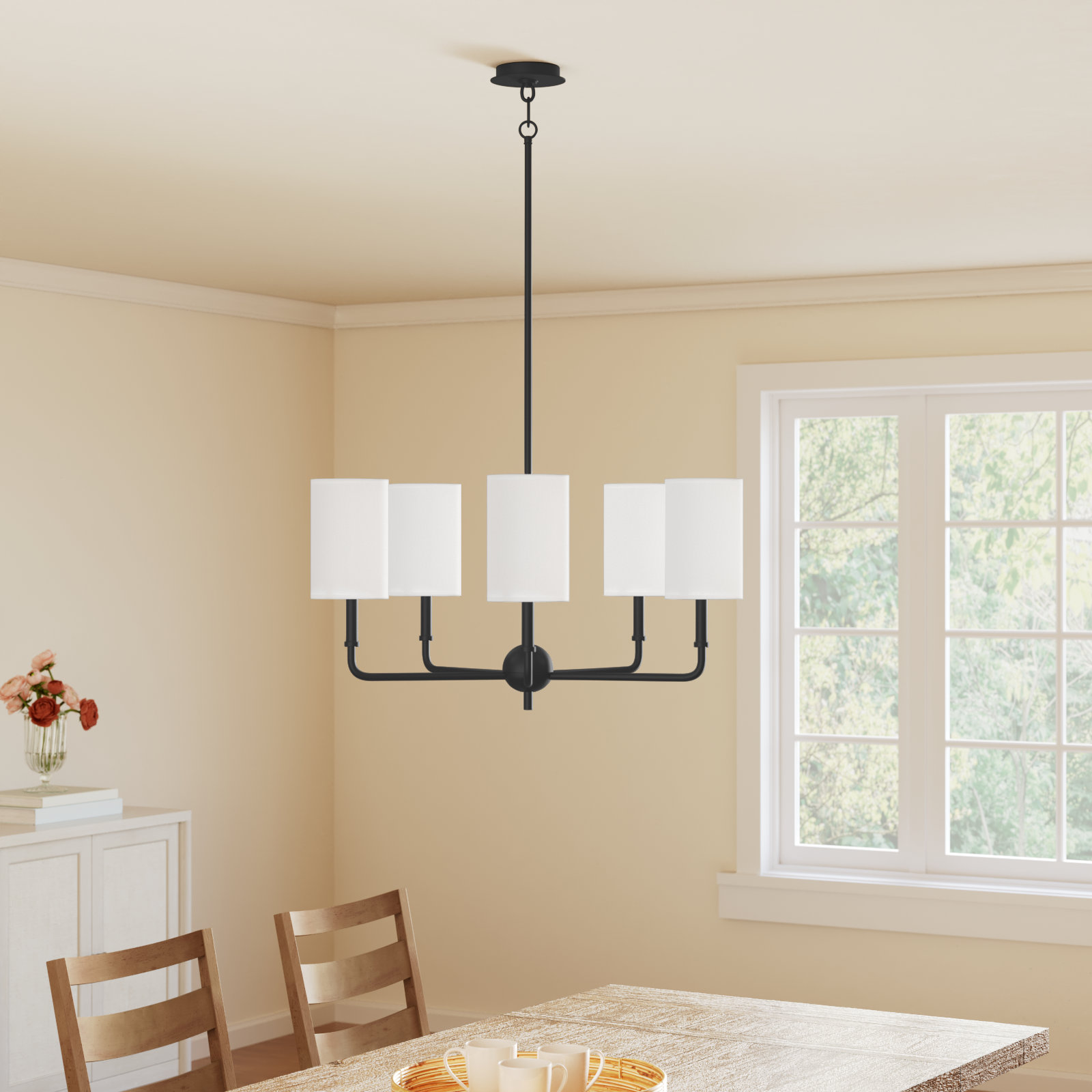 Rowley 5-Light Chandelier, Midnight Black