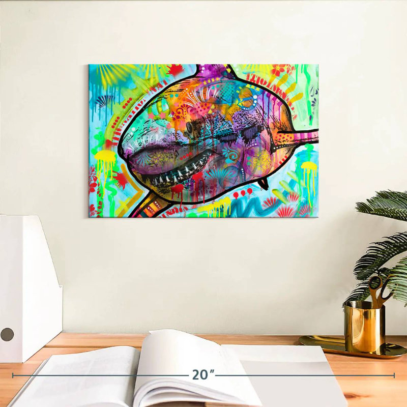 Colorful Shark, 8" H x 12" W