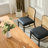 Modern Upholstered Faux Leather Side Dining Chair with Cane Rattan Back-753274499-753274508