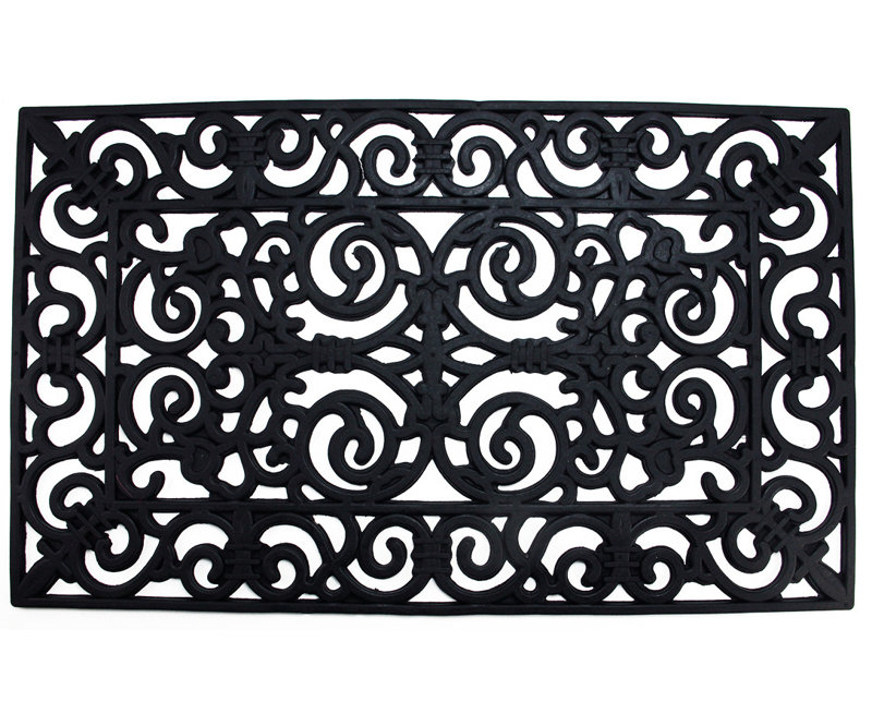 Scroll Design with Open Back Welcome Doormat 18" x 30"