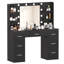 Coiffeuse avec lumières, table de maquillage avec 7 tiroirs et tablette latérale Raafay-1014022595