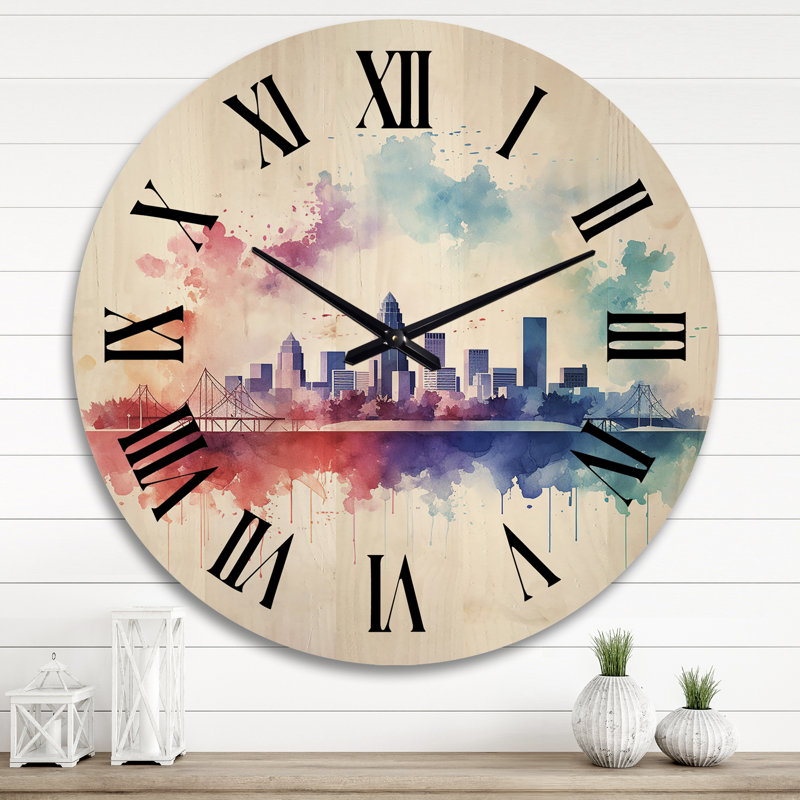 Horloge murale en bois massif Parilee, Très grand