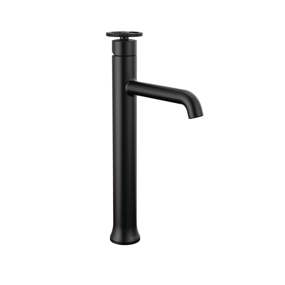 Trinsic Single Hole Vessel Bathroom Faucet with Wheel Handle, Single Handle Bathroom Sink Faucet Delta 