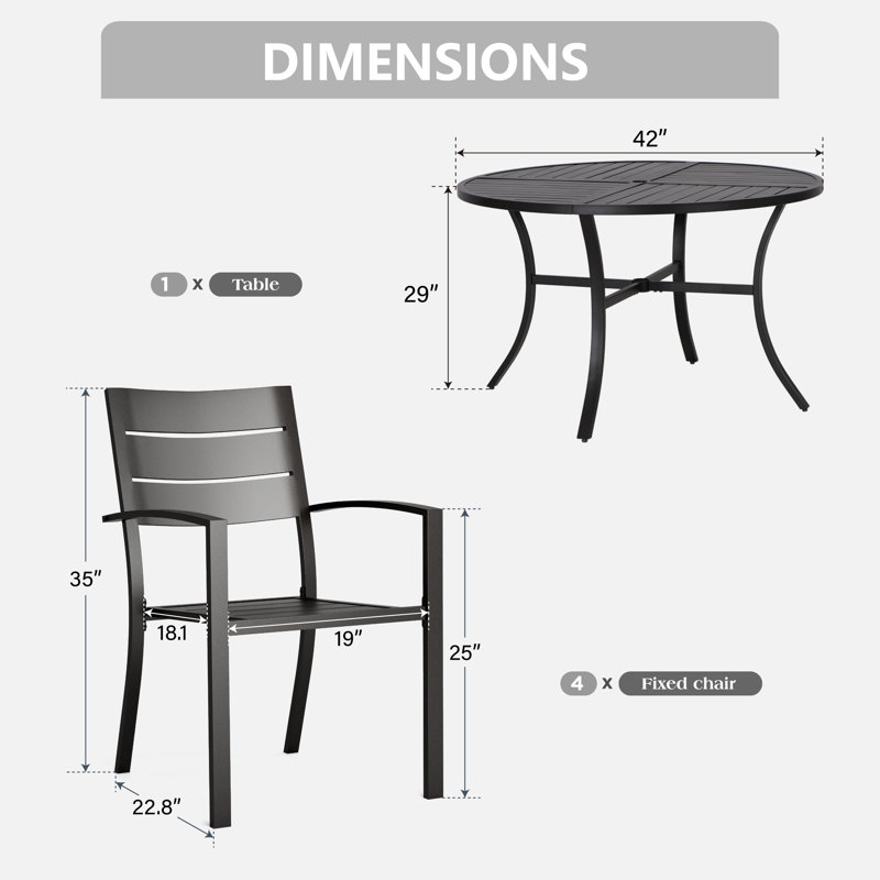4 - Person Patio Dining Set with Round Table