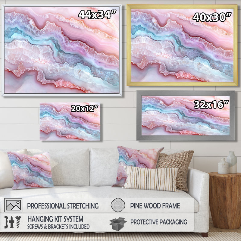 «Agate Dream River I», reproduction d'art sur pierre, Reproduction encadrée, Black, 12" H x 20" W