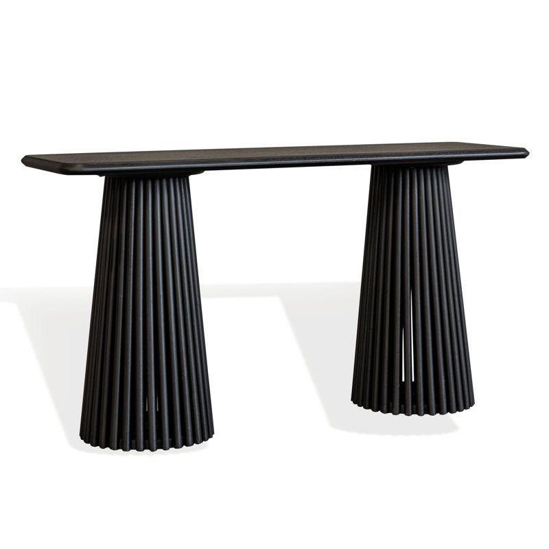 Console en bois massif 55 po Roanne, Noir