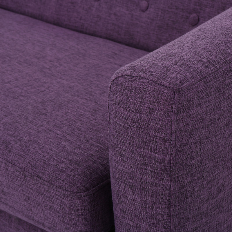 Canapé-lit moderne capitonné Decato, 100 % polyester mauve, H 28,25 po x l 51,5 po x P 29,5 po