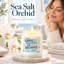 Bougie parfumée en pot à la cire de soya, parfum sel marin et orchidée