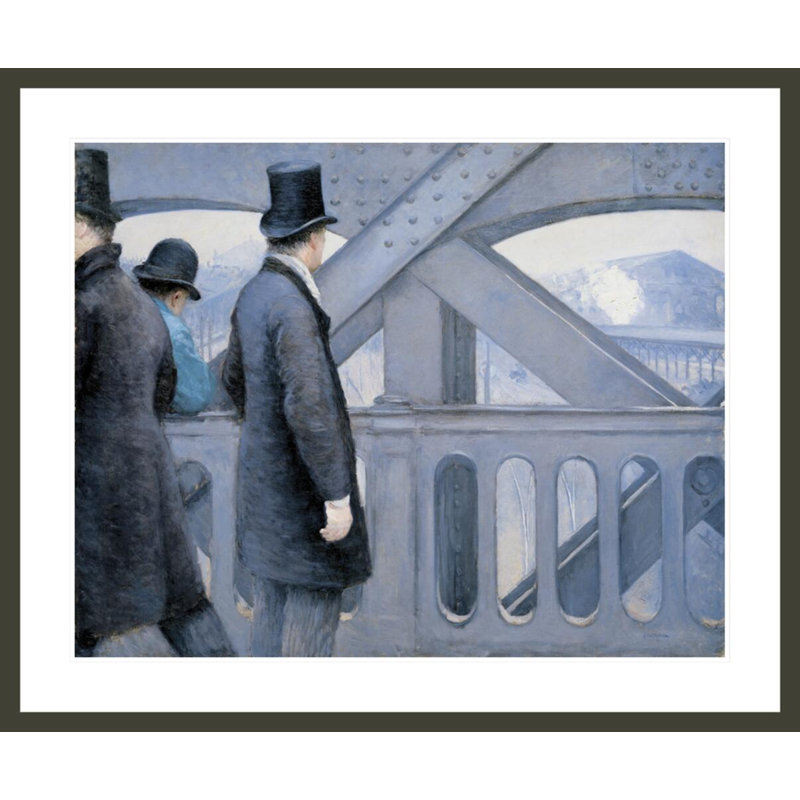 «On the pont de l'Europe» par Gustave Caillebotte - Estampe numérique encadrée, H 33,5 po x l 40,38 po