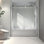 6063 Nickel brossé sans cadre, une porte de douche fixe et une porte décalée, grandes poulies en acier inoxydable 304 de 70 mm avec fonction de fermeture en douceur réglable, avec nettoyage facile à utiliser et protection anti-déflagrante